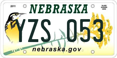 NE license plate YZS053