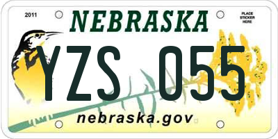 NE license plate YZS055