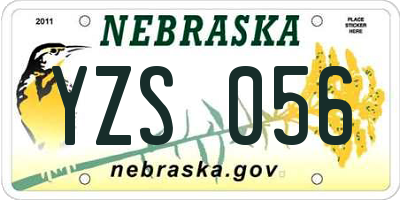 NE license plate YZS056