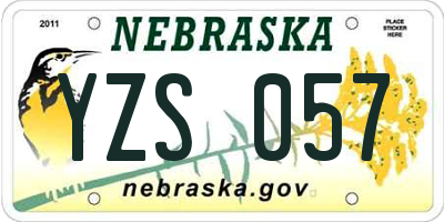 NE license plate YZS057