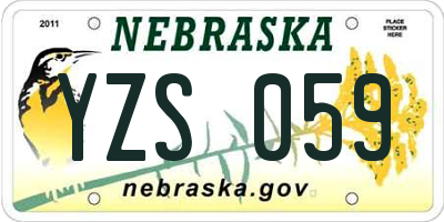 NE license plate YZS059