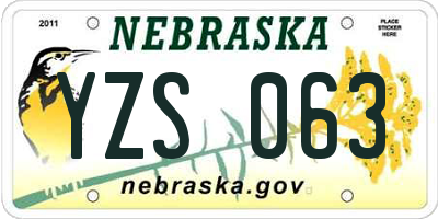 NE license plate YZS063