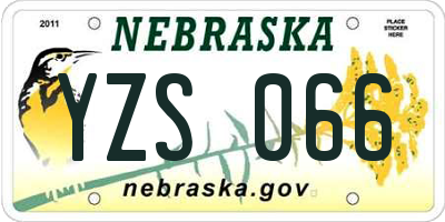 NE license plate YZS066