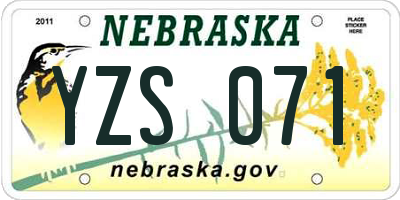 NE license plate YZS071