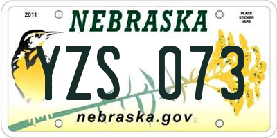NE license plate YZS073
