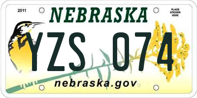 NE license plate YZS074