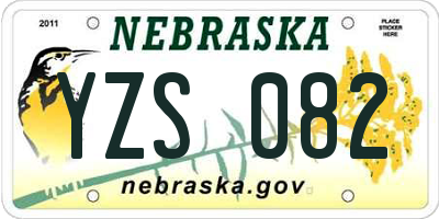 NE license plate YZS082