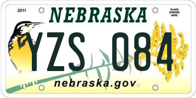 NE license plate YZS084