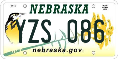 NE license plate YZS086