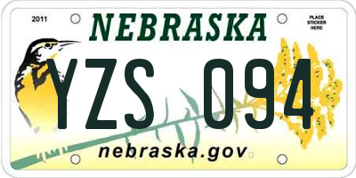 NE license plate YZS094