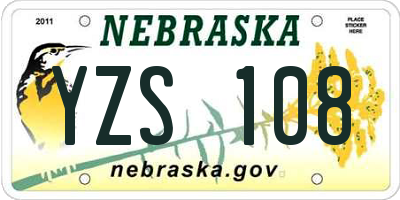 NE license plate YZS108