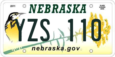 NE license plate YZS110