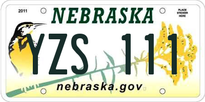 NE license plate YZS111