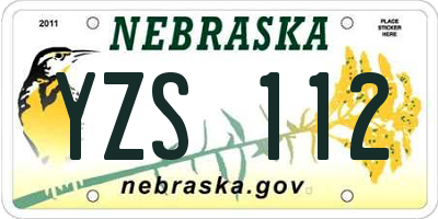NE license plate YZS112