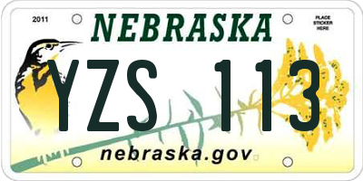 NE license plate YZS113