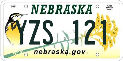 NE license plate YZS121