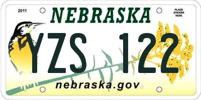 NE license plate YZS122