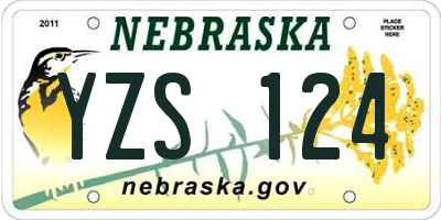 NE license plate YZS124