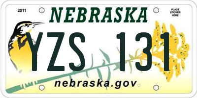 NE license plate YZS131