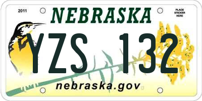 NE license plate YZS132