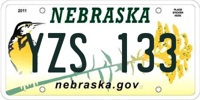 NE license plate YZS133