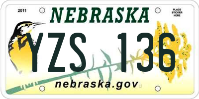NE license plate YZS136