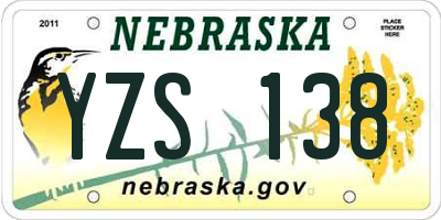 NE license plate YZS138