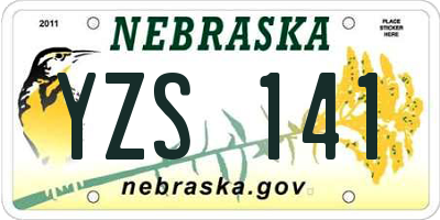 NE license plate YZS141