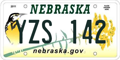 NE license plate YZS142