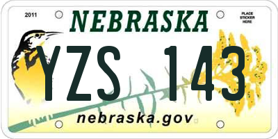 NE license plate YZS143