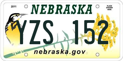 NE license plate YZS152