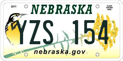 NE license plate YZS154