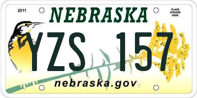 NE license plate YZS157