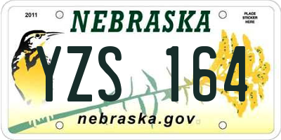 NE license plate YZS164