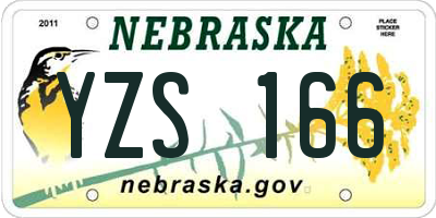 NE license plate YZS166