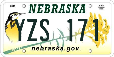 NE license plate YZS171