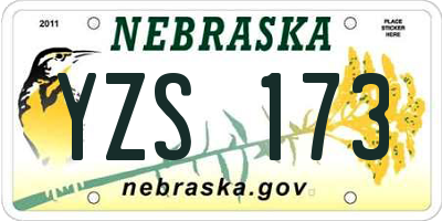 NE license plate YZS173