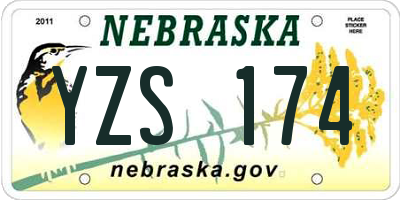 NE license plate YZS174