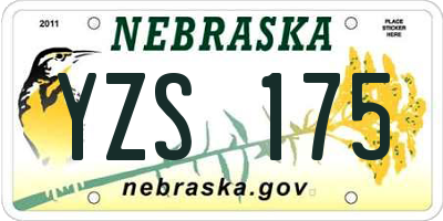 NE license plate YZS175