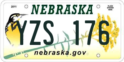 NE license plate YZS176