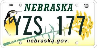 NE license plate YZS177