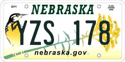 NE license plate YZS178