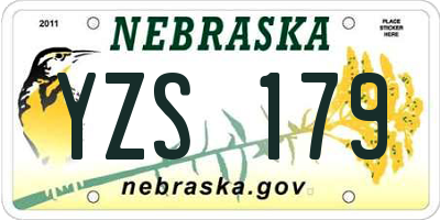 NE license plate YZS179