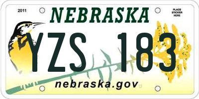 NE license plate YZS183