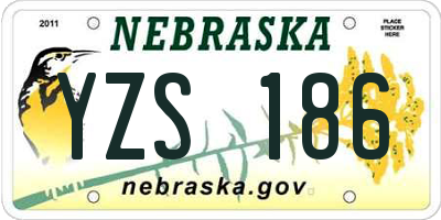 NE license plate YZS186