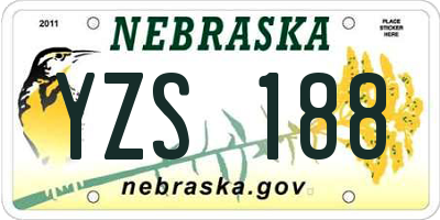 NE license plate YZS188