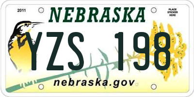 NE license plate YZS198