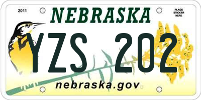 NE license plate YZS202