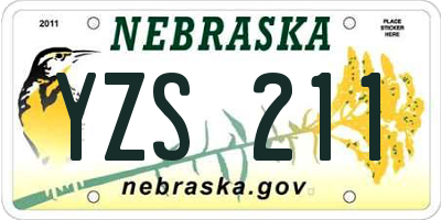 NE license plate YZS211
