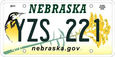 NE license plate YZS221